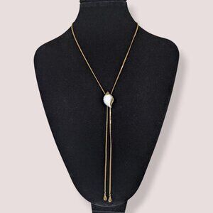 V. Avon White Shell Bolo Necklace
